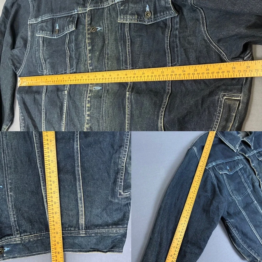Vintage Y2K Fubu Dark Wash Denim Jacket Men's Size XXL Hip Hop Retro